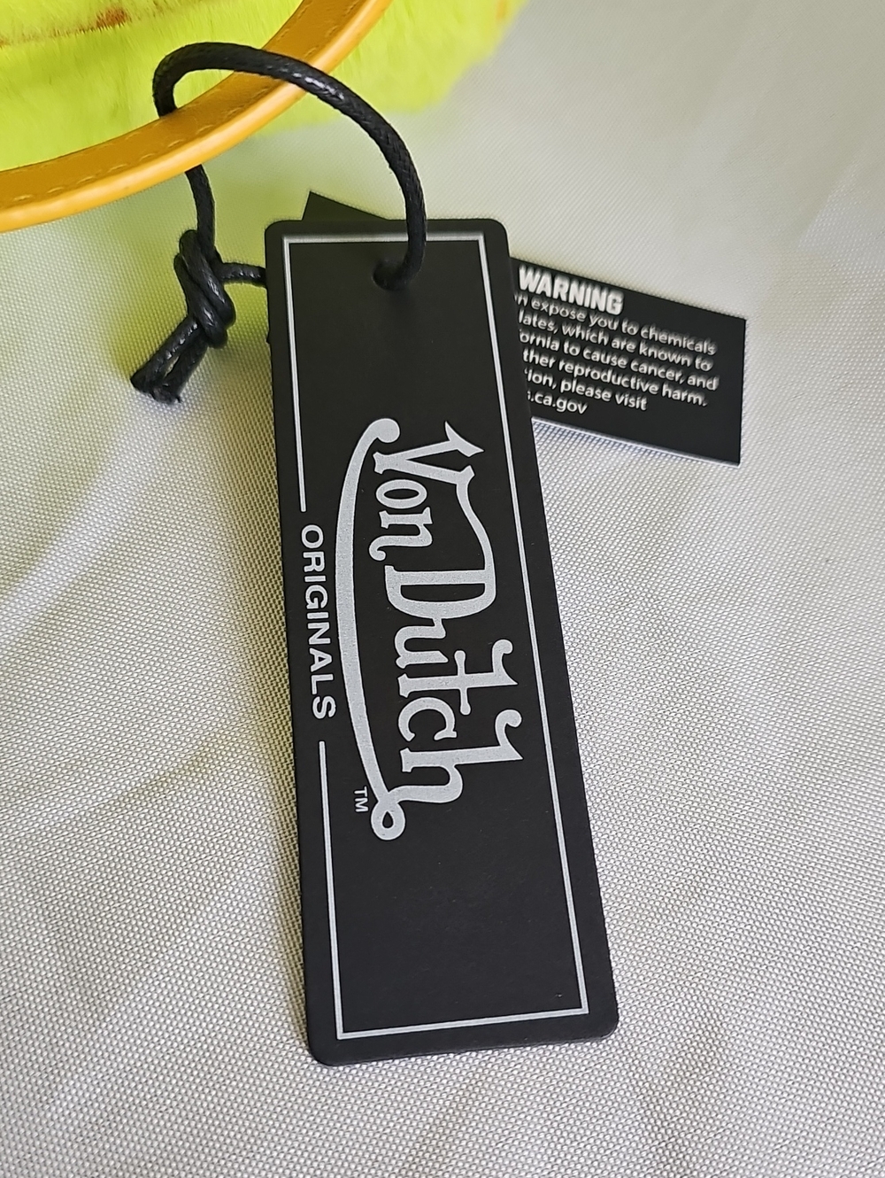 Von Dutch Neon Yellow/green Faux Fur Mini Tote with Golden Yellow Trim - Picture 12 of 12